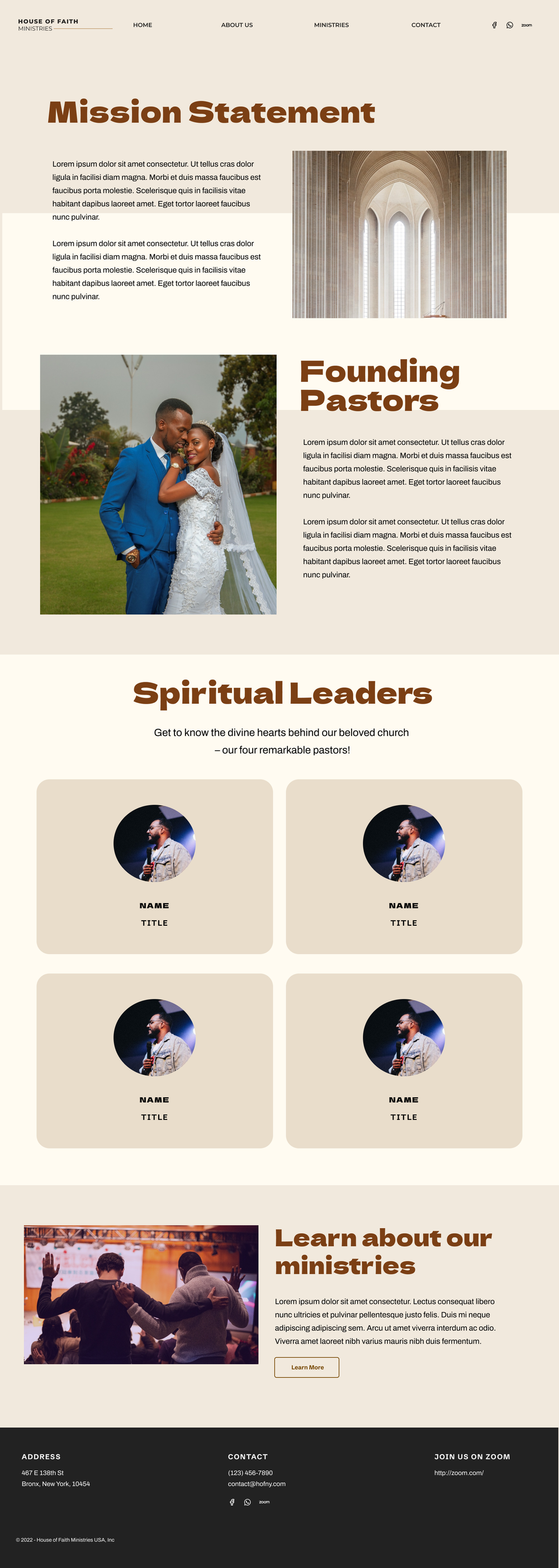 House of Faith About Page